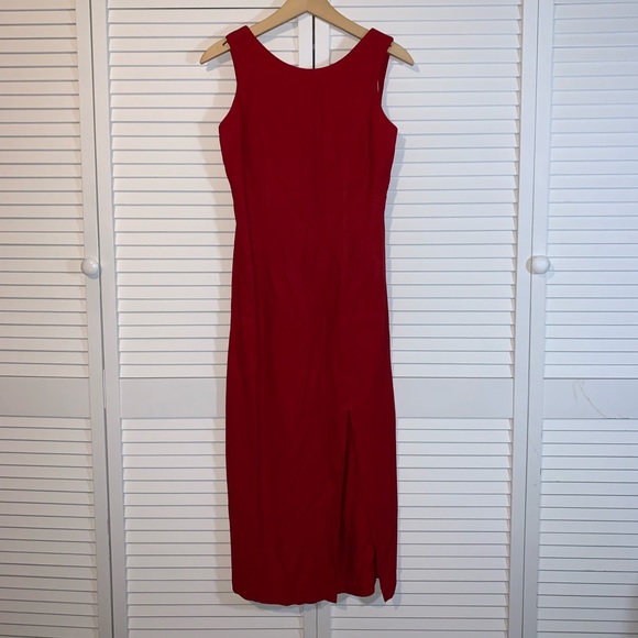 Vintage Maxi open back Dawn Joy Fashions dress RED - Picture 3 of 6